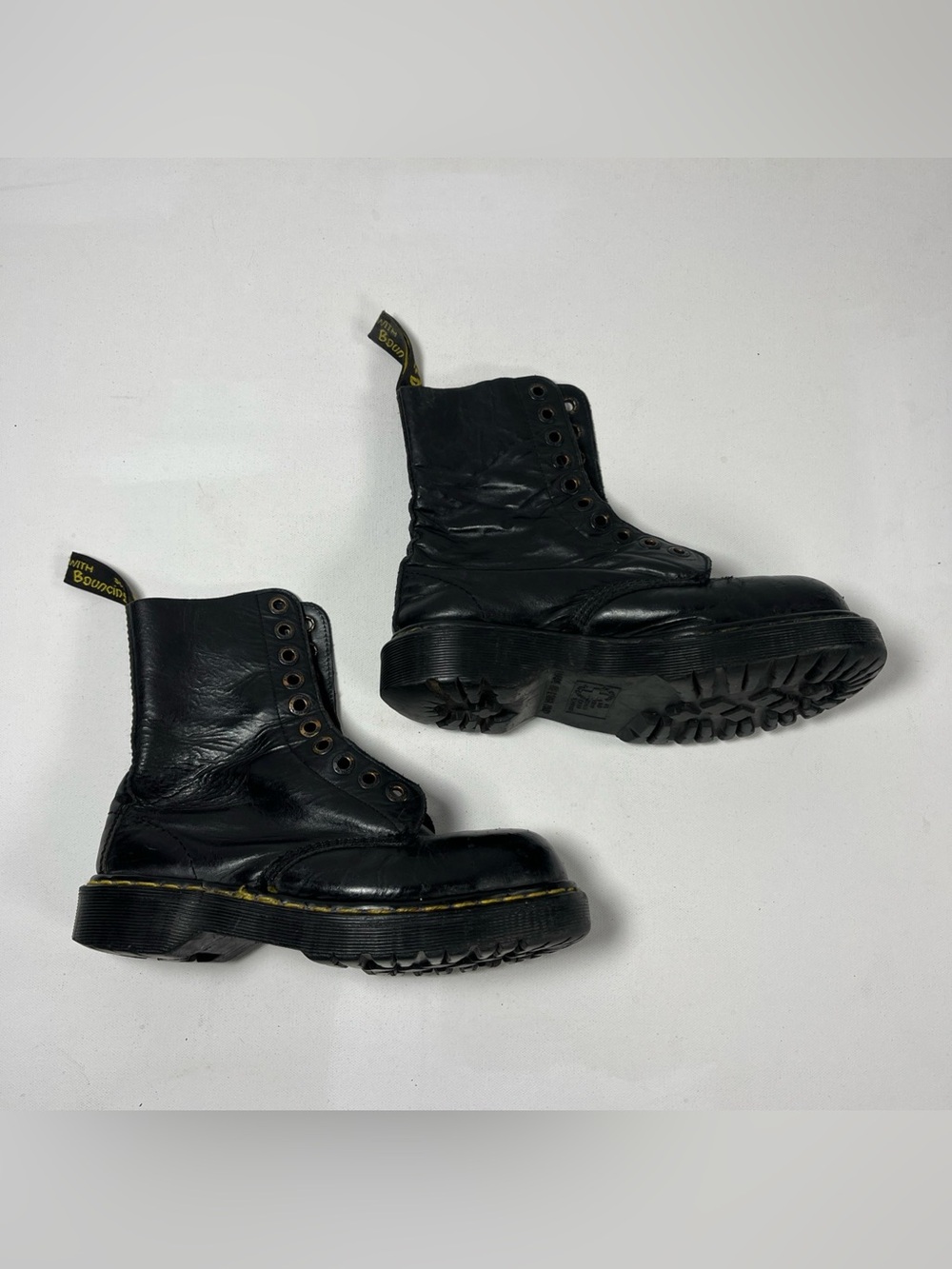 Vintage 90s Dr Martens 1490 10 Eye Made In England Steel Boots Womens US 7 UK 5